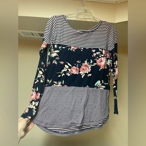 Women’s floral stripped top